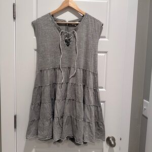 NWT‎ Easel Gray Cotton Loose Flowy Romper Size Small Boho Artsy Hippie Casual